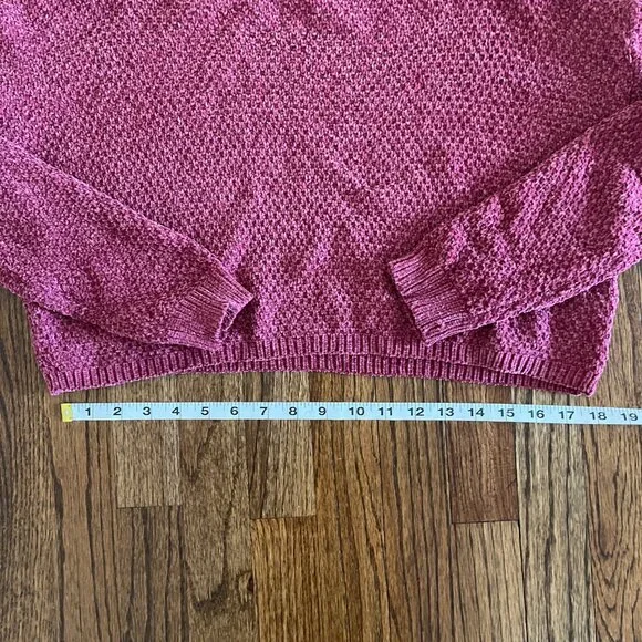 Nasty Gal Women's Cropped Long sleeve Super Soft Rose Pullover Sweater Sz S - Picture 8 of 9